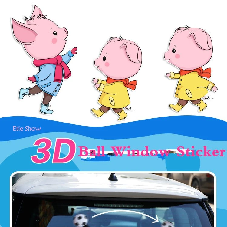 Pig car wiper sticker