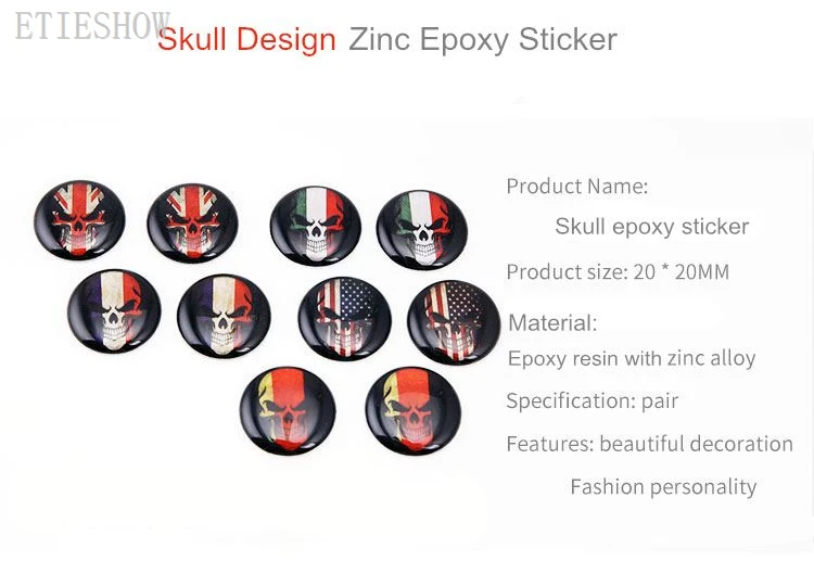 epoxy skull sticker