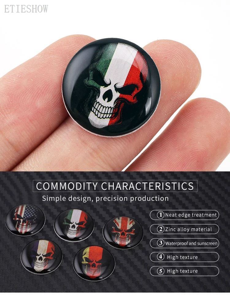 epoxy skull car sticker