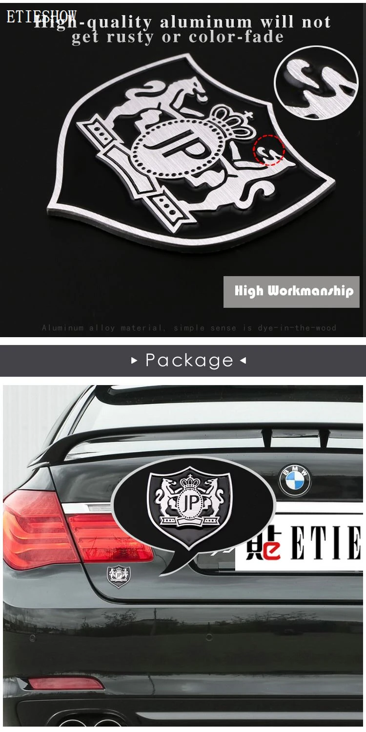 high quality 3D JP aluminum emblem