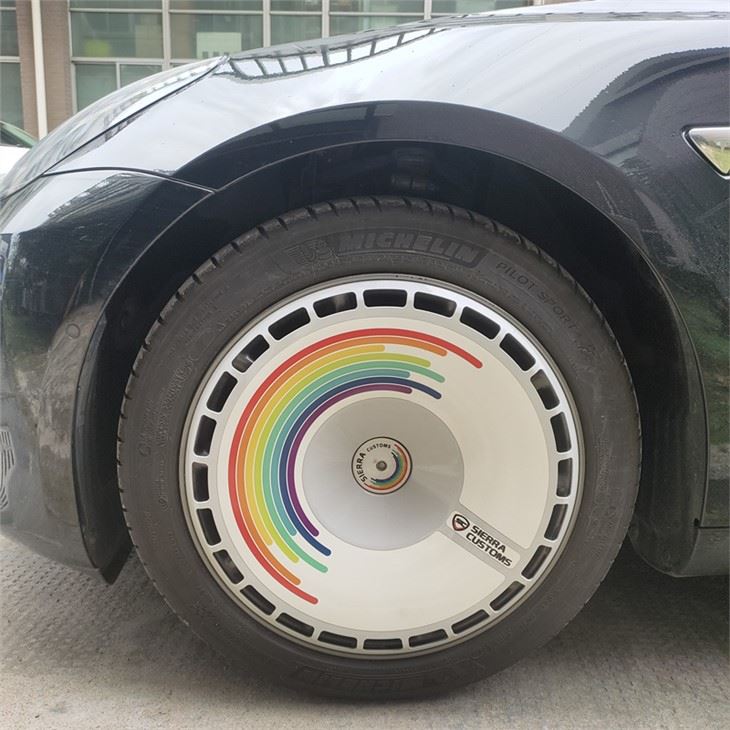 Autocollant de roue Tesla