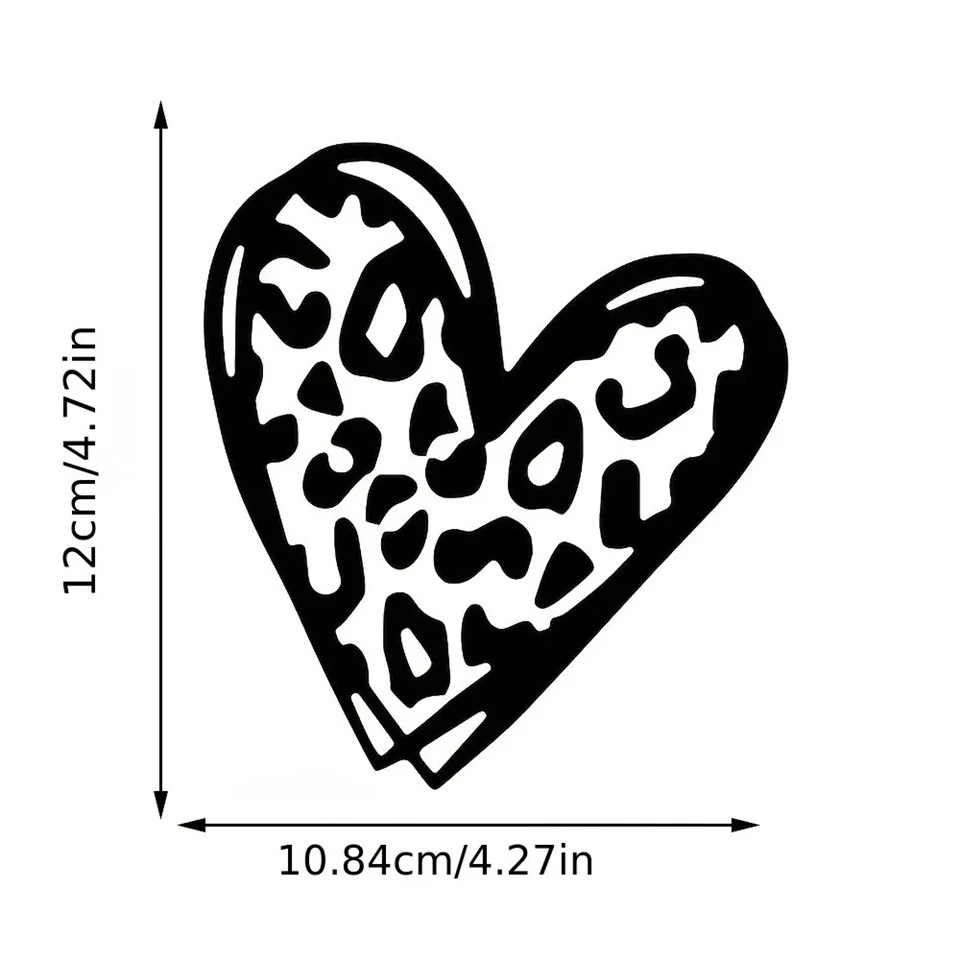 Stickers de voiture à imprimé léopard en forme de coeur 1pc