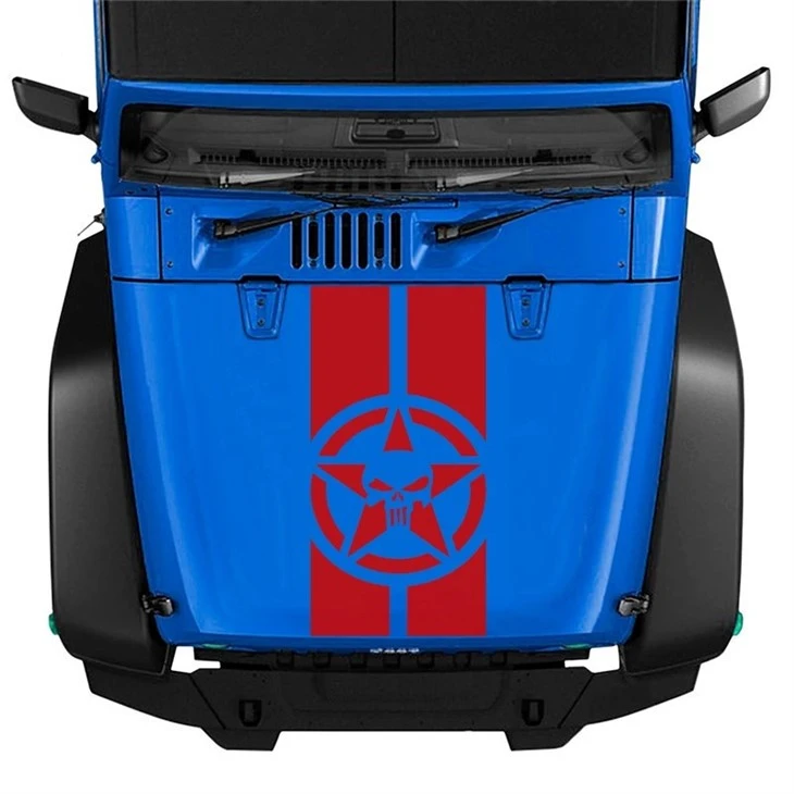 Décalcomanies à rayures pour capot moteur Jeep