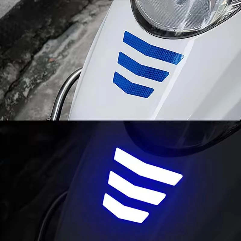 6Pcs Motorcycle Stickers Reflective Warning