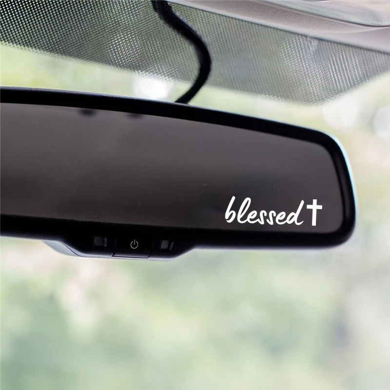 Autocollant de rétroviseur intérieur de voiture, que Dieu vous bénisse