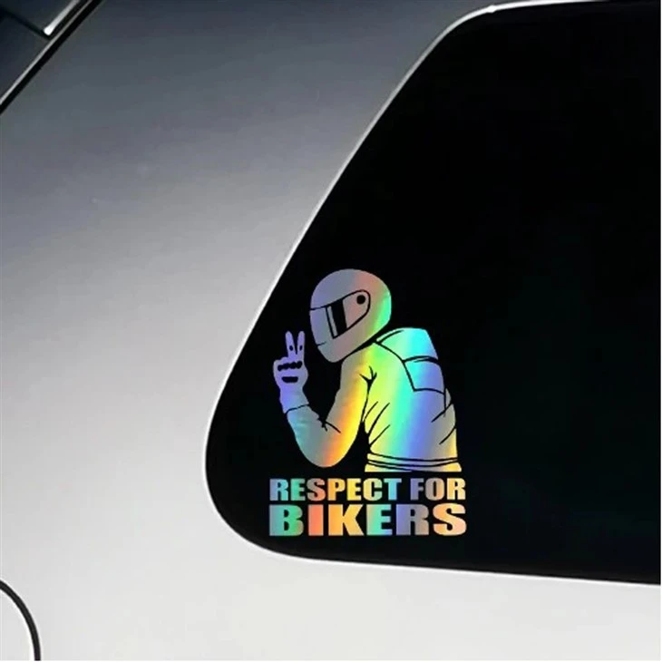 Autocollant de décalcomanie de respect des véhicules pour les motards
