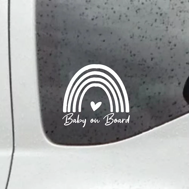 Bébé à bord des autocollants de voiture à motif arc-en-ciel