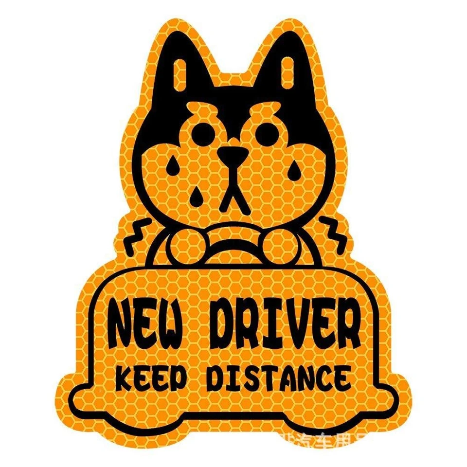 Warning Cartoon Dog Magnet Car Sticker