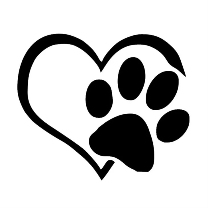 Coeur avec empreinte d'animal de compagnie Sticker