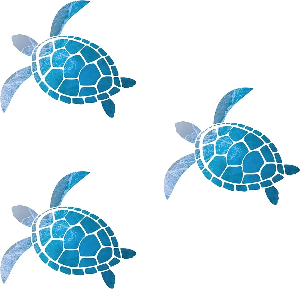 Autocollant de décalcomanie de tortue d’océan bleu
