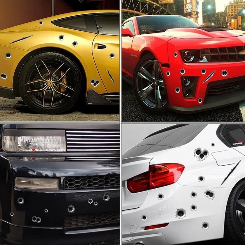 Fake Gun Bullet Holes Stickers