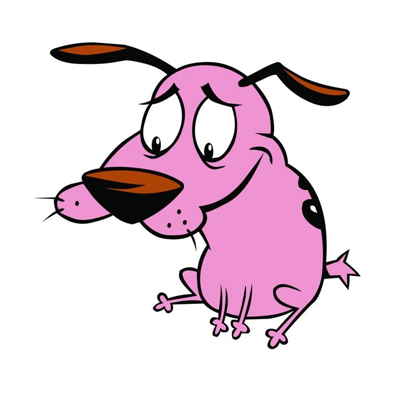 Autocollants de chien de farce rose de dessin animé