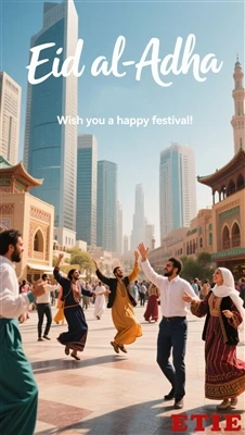 Etie autocollant vous souhaitant un Eid Al Adha heureux