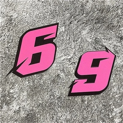 0123456789 Stickers de moto de numéro rose