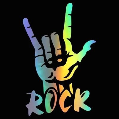 Trois autocollants de voiture drôle Rock Rock Rock Rock