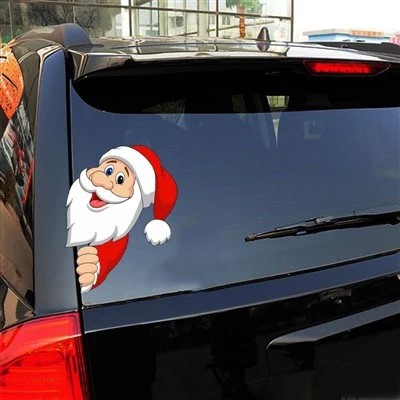 Autocollant de décoration de voiture du Père Noël le jour de Noël