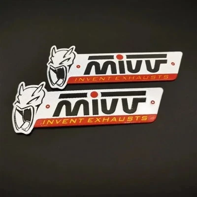 2PCS 3D THEAU D'ALUMINUM - Sticker de moto résistant