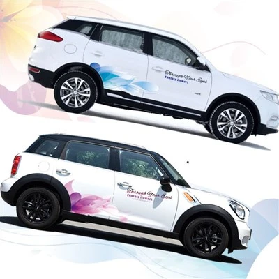 Autocollant personnalisé de carrosserie de voiture de style fleur de couleur