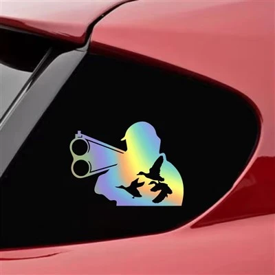 Autocollant De Voiture Chasseur Et Animal