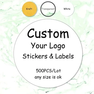 500 pcs autocollants d'étiquette personnalisés autocollants