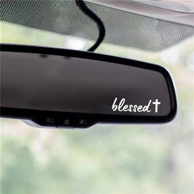 Autocollant de rétroviseur intérieur de voiture, que Dieu vous bénisse