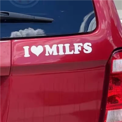 Autocollant de voiture J'aime les milfs