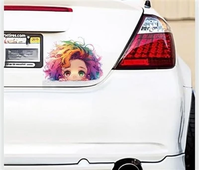 Autocollant de fenêtre de fille d’anime
