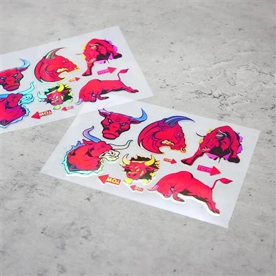 6pcs / décalage de taureaux holographiques
