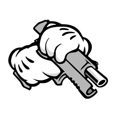 Cartoon Gun prêt à tirer une décoration de voiture drôle