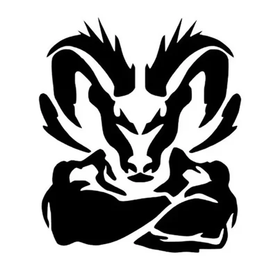 ET11366 # Decal en vinyle de Ram Cool noir / blanc