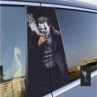 Kit d'autocollants de dessin animé pour pilier B, utilisation en voiture