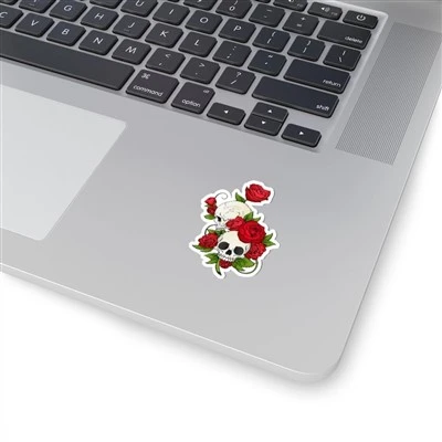 Autocollants roses squelettes