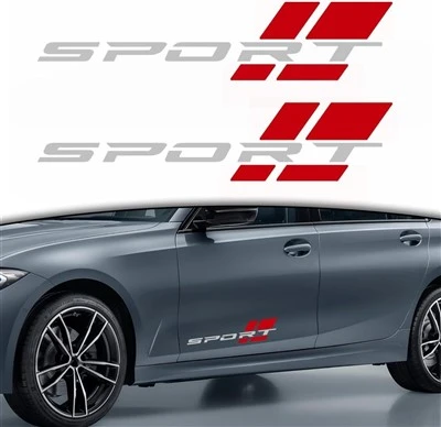 Lot de 2 autocollants de sport en vinyle pour voiture.