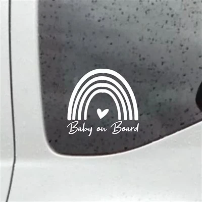 Bébé à bord des autocollants de voiture à motif arc-en-ciel