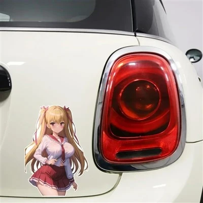 Anime jaune Hair Girl Car autocollant