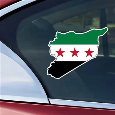 Carte de drapeau de l'autocollant de voiture Syrie