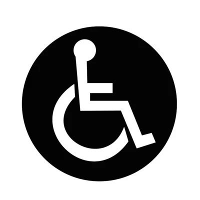 Handicap de fauteuil roulant handicapé autocollant de voiture ronde