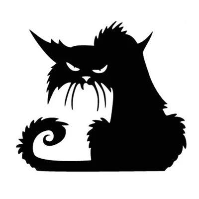Black / Silver Halloween Terror Cat Stickers