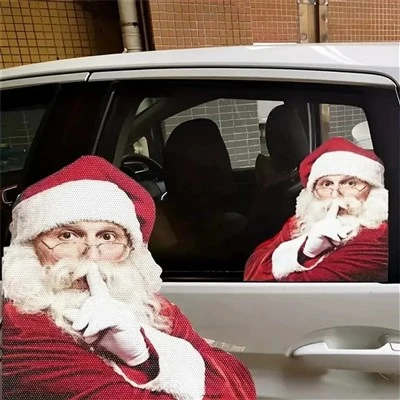 Autocollant de voiture de Noël 3d Santa Claus réaliste