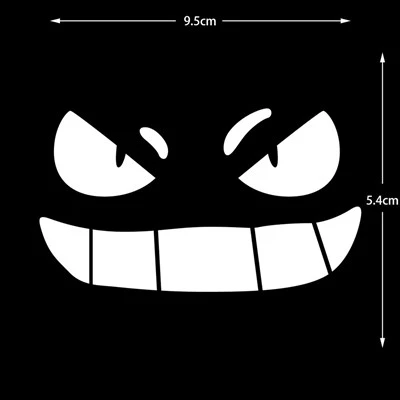 Demon Grin Reflective Moto Stickers