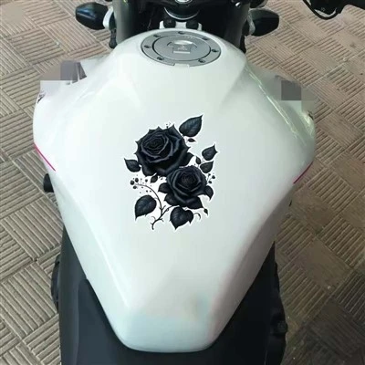 Autocollant de rose noire coupé