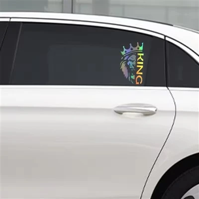 Autocollant en vinyle couronne Roi Lion pour voiture