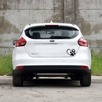 Autocollant De Voiture Marque De Pied Et Coeur