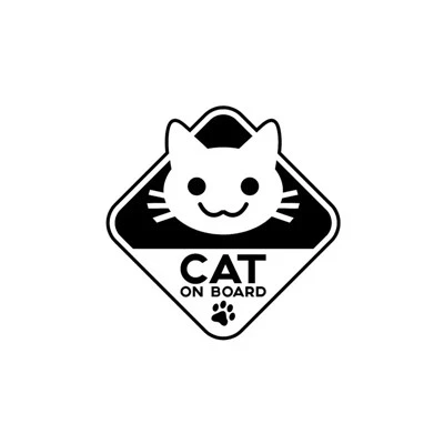 Cat autocollant de voiture en vinyle drôle à bord