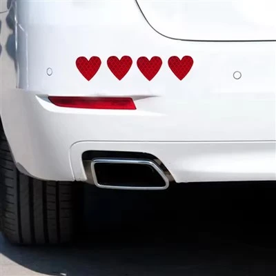 Autocollants réfléchissants pour voiture en forme de cœur