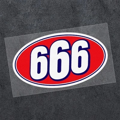 Numéro 666 Sticker de moto drôle