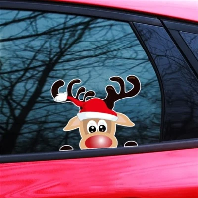Autocollant du Père Noël pour la lunette arrière de voiture