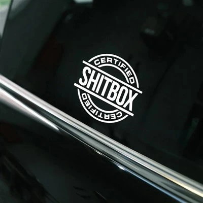 Sticker de voiture drôle et créatif certifié Shitbox