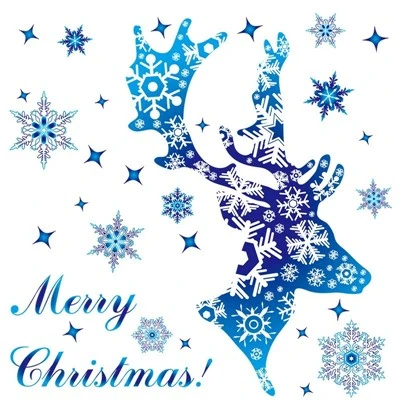 Snowflake Rendeer Santa Claus Christmas Stickers