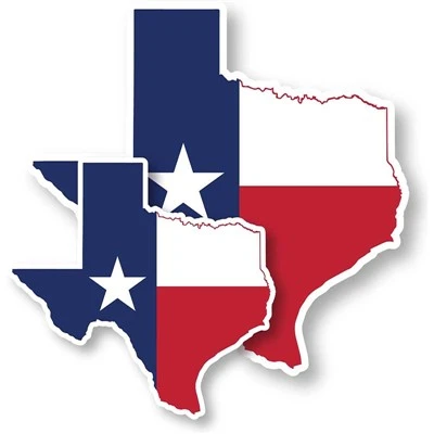 Autocollant en vinyle adhésif drapeau carte du Texas